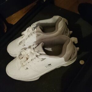 Unisex Retractable roller skates skate shoes white 4 wheels